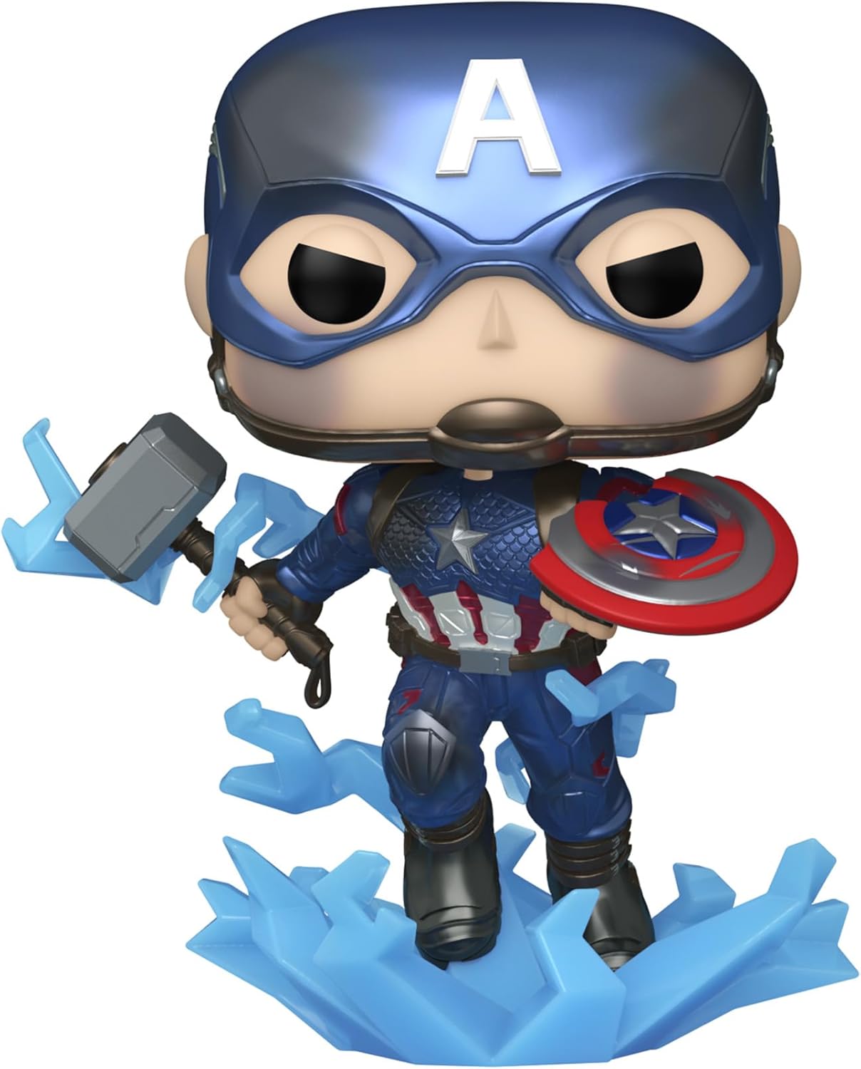 Funko POP! Capitán América con Escudo Roto y Mjolnir, Marvel