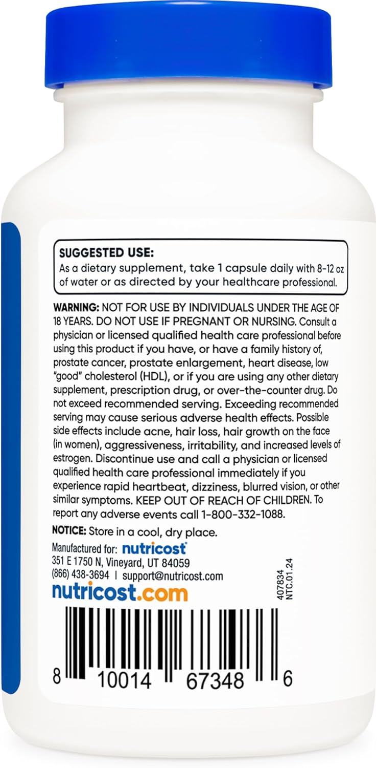 Nutricost Pregnenolona 50mg, 120 Cápsulas, No GMO, Veganas
