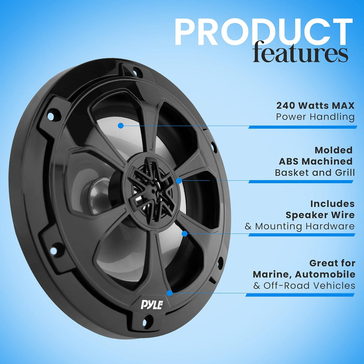 Parlantes marinos de dos vías PYLE PLMR65C2B