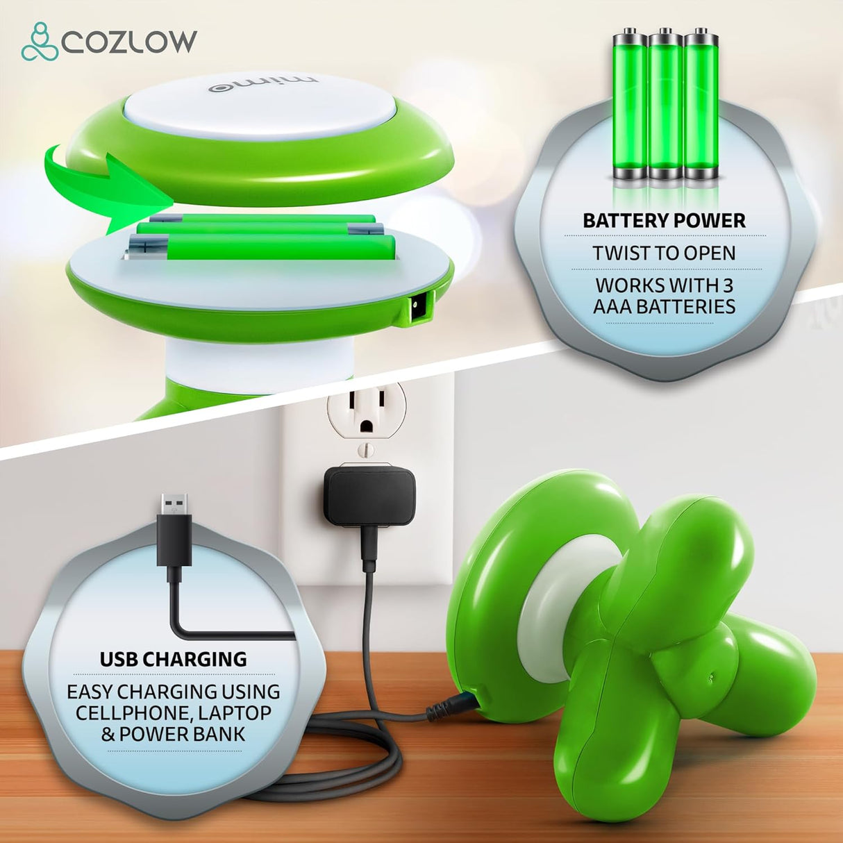 Masajeador de Mano Mini - Potente Vibración - 2 Modos de Uso