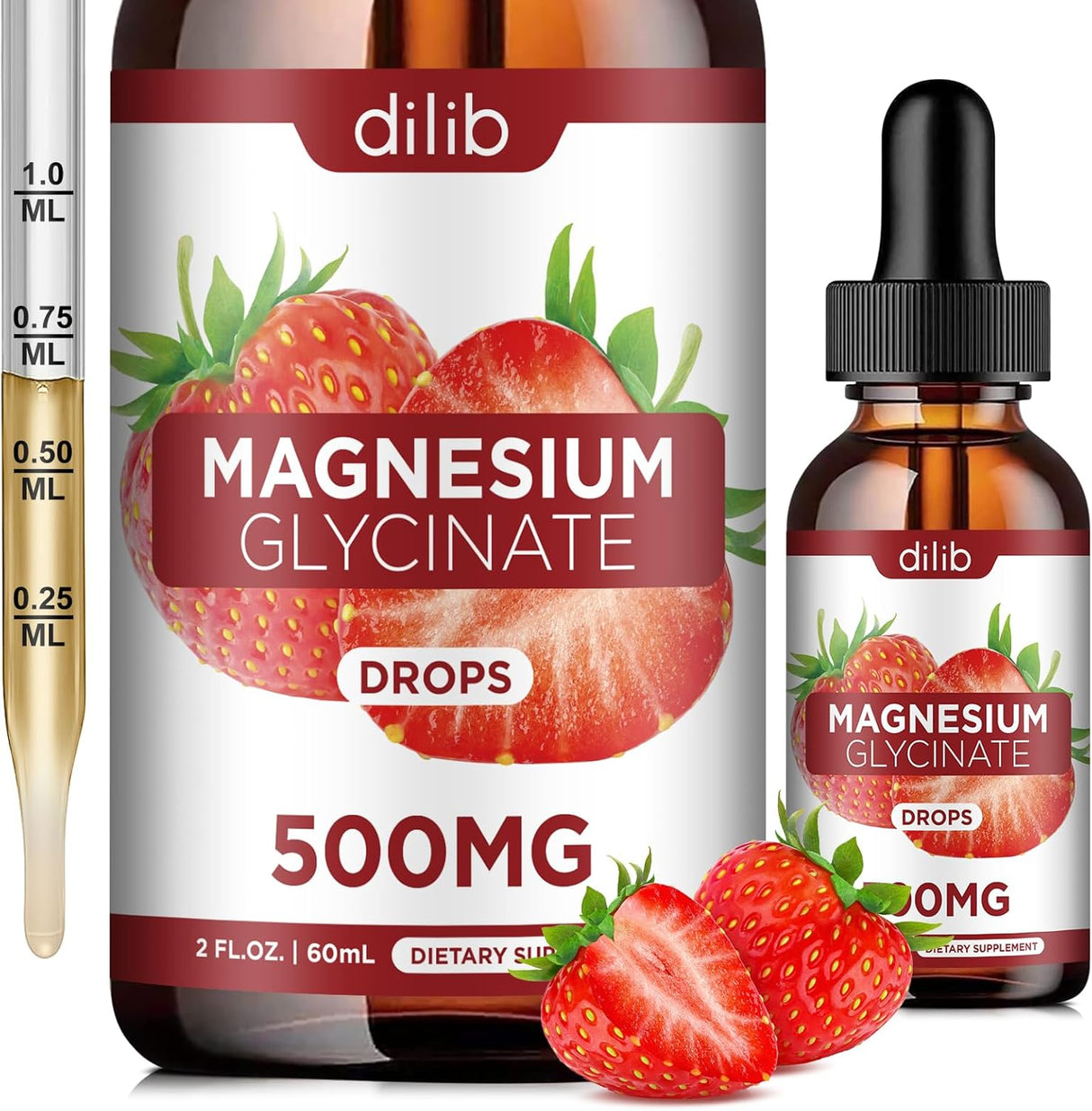Magnesium Glycinato Líquido, Vegan, 500mg, Relajación, 2oz