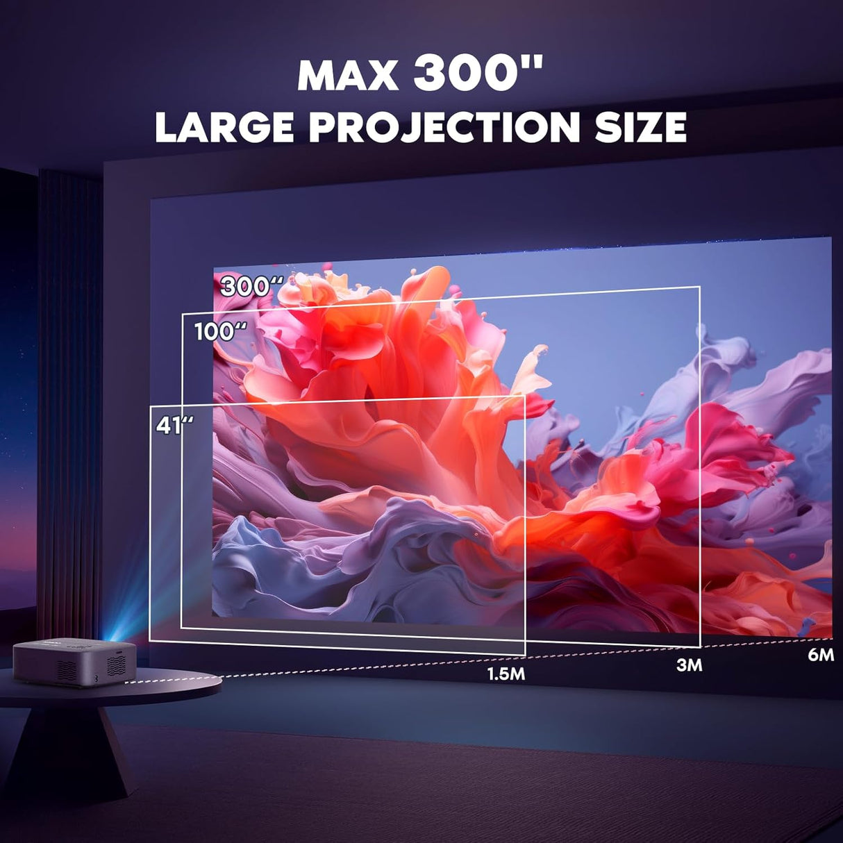 Proyector NISOO 1080P, WiFi, Bluetooth, 700 ANSI, portátil