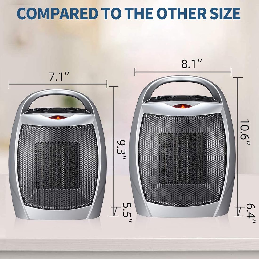 Calentador de espacio, eléctrico, pequeño, 750 W/1500 W