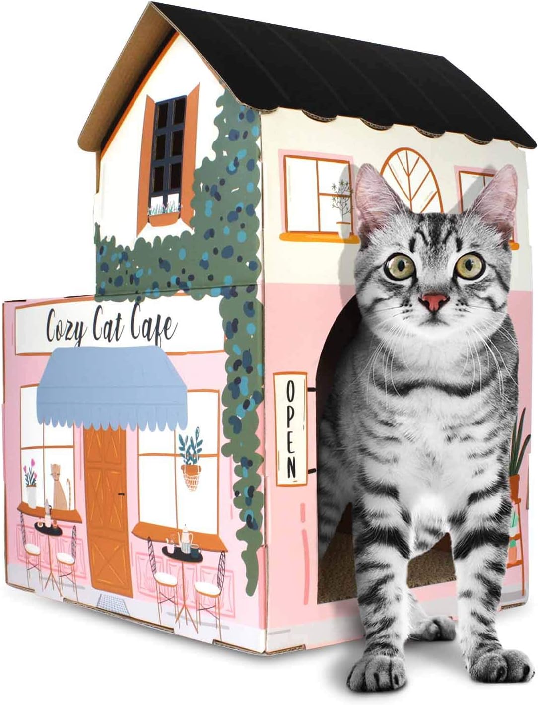 Casa para Gatos con Rascador y Catnip - Coffee House Modelo 2023