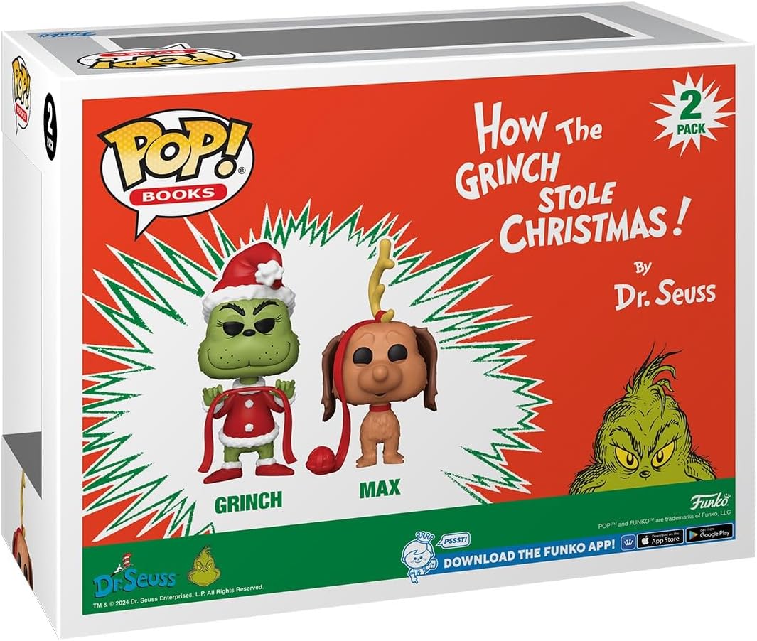 Funko Pop! Libros: El Grinch y Max, 2-Pack Flocking, Exclusivo