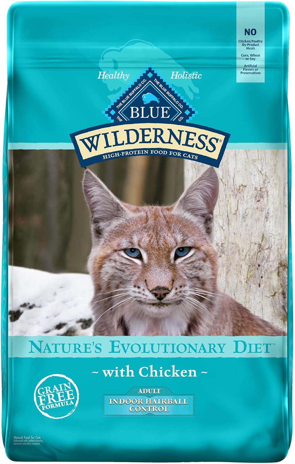 Blue Buffalo Wilderness - Alimento seco para gatos adultos con alto contenido de proteínas, control de bolas de pelo natural, pollo, 11 libras