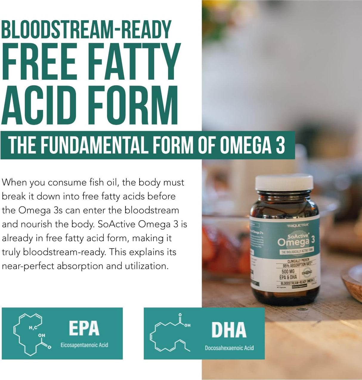 Omega 3 EPA y DHA | Absorción de hasta 95% | Ácidos Grasos