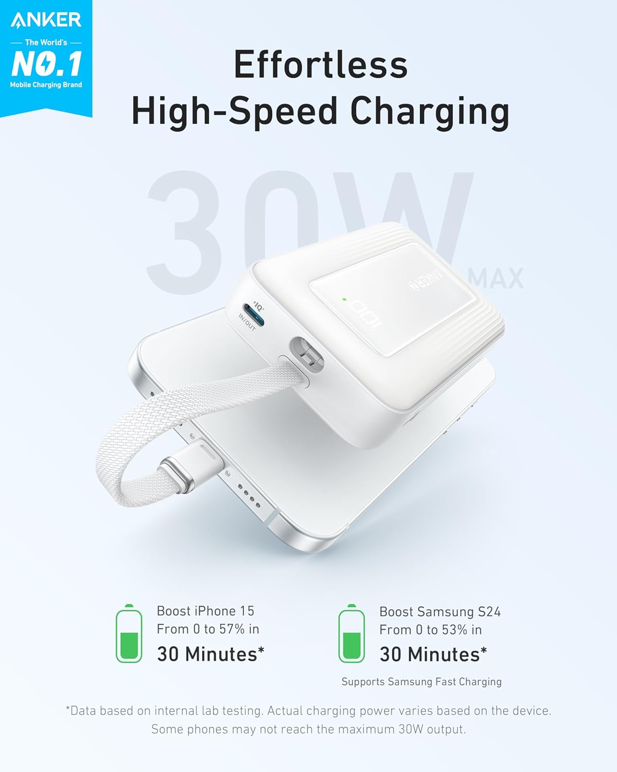 Banco de energía Anker Zolo 10,000mAh 30W con USB-C
