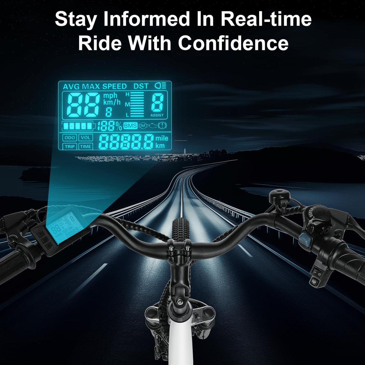 Bicicleta Eléctrica ANCHEER 48V 500Wh, 60 Millas, 7 Velocidades