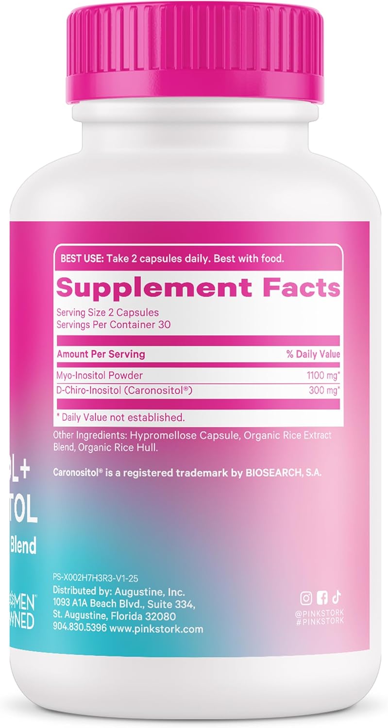 Pink Stork Inositol 3.6:1 para Fertilidad y Hormonas - 60 cápsulas