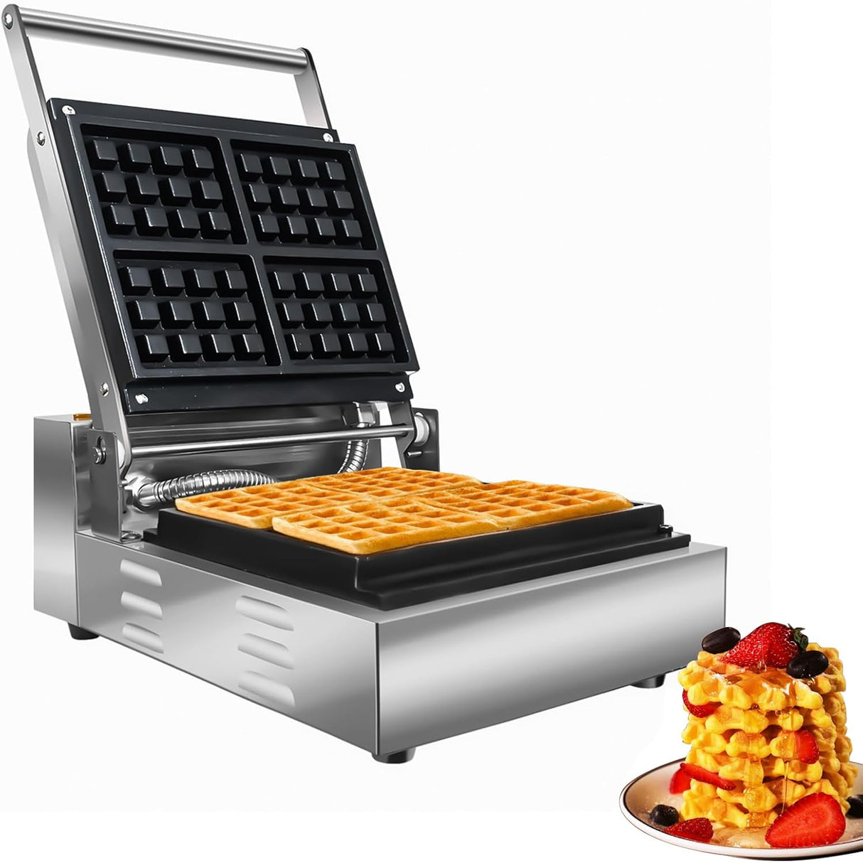 Máquina de Waffles Li Zhen, Eléctrica, Antiadherente, Mini 4 Slices