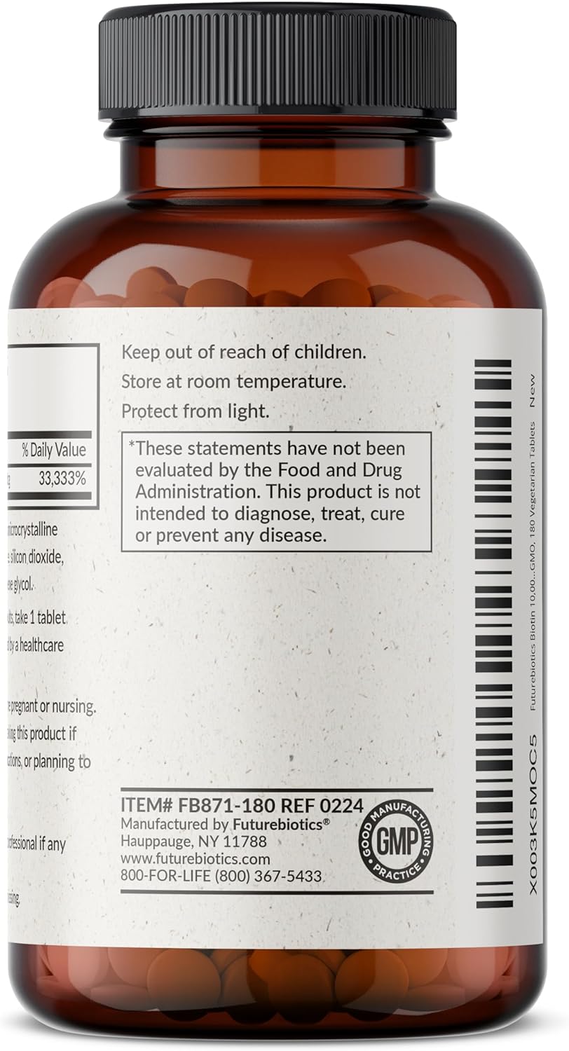 Biotina 10,000 MCG comprimidos alta potencia para cabello, piel y uñas