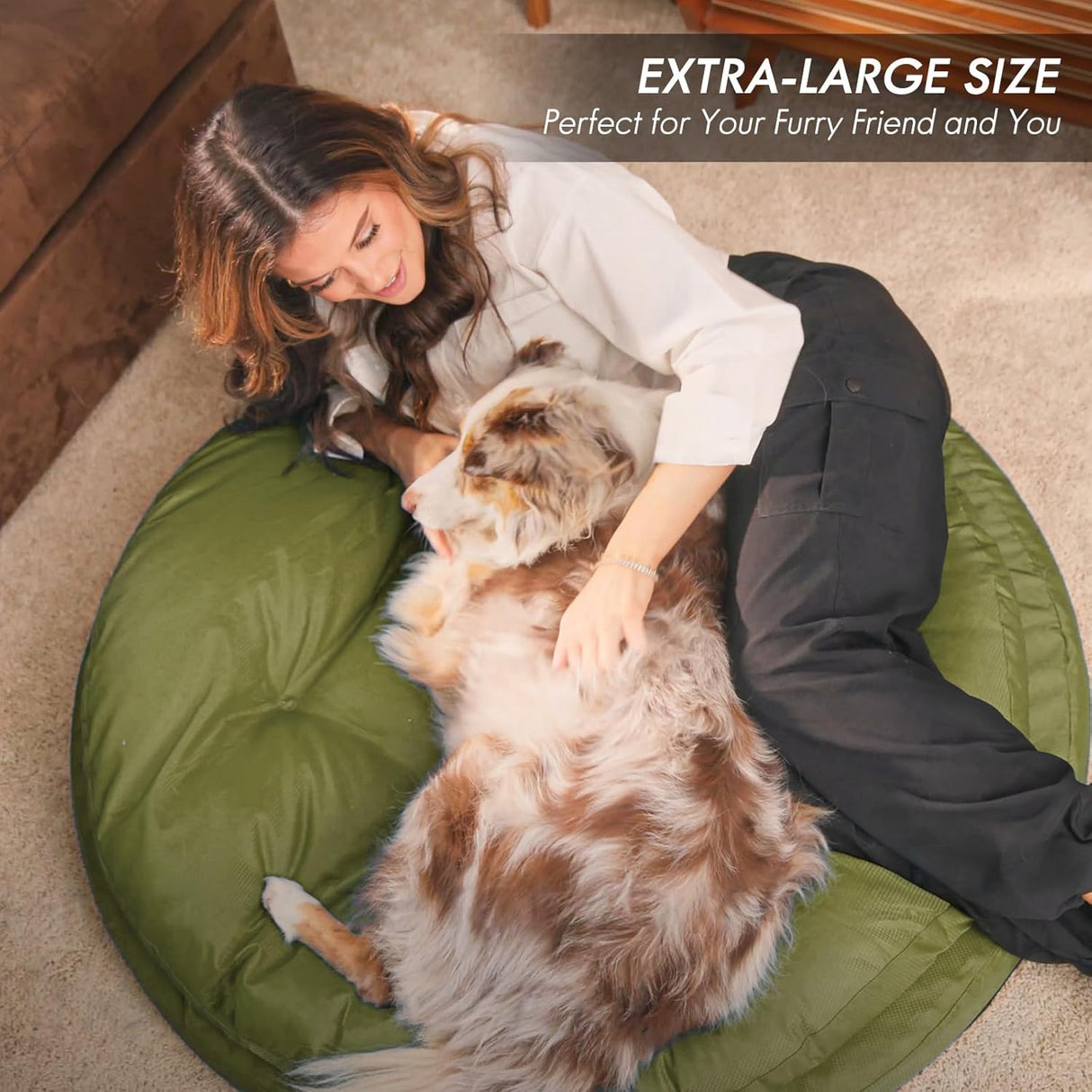 Cama ortopédica para perros grandes ClevaHome, doble capa, lavable
