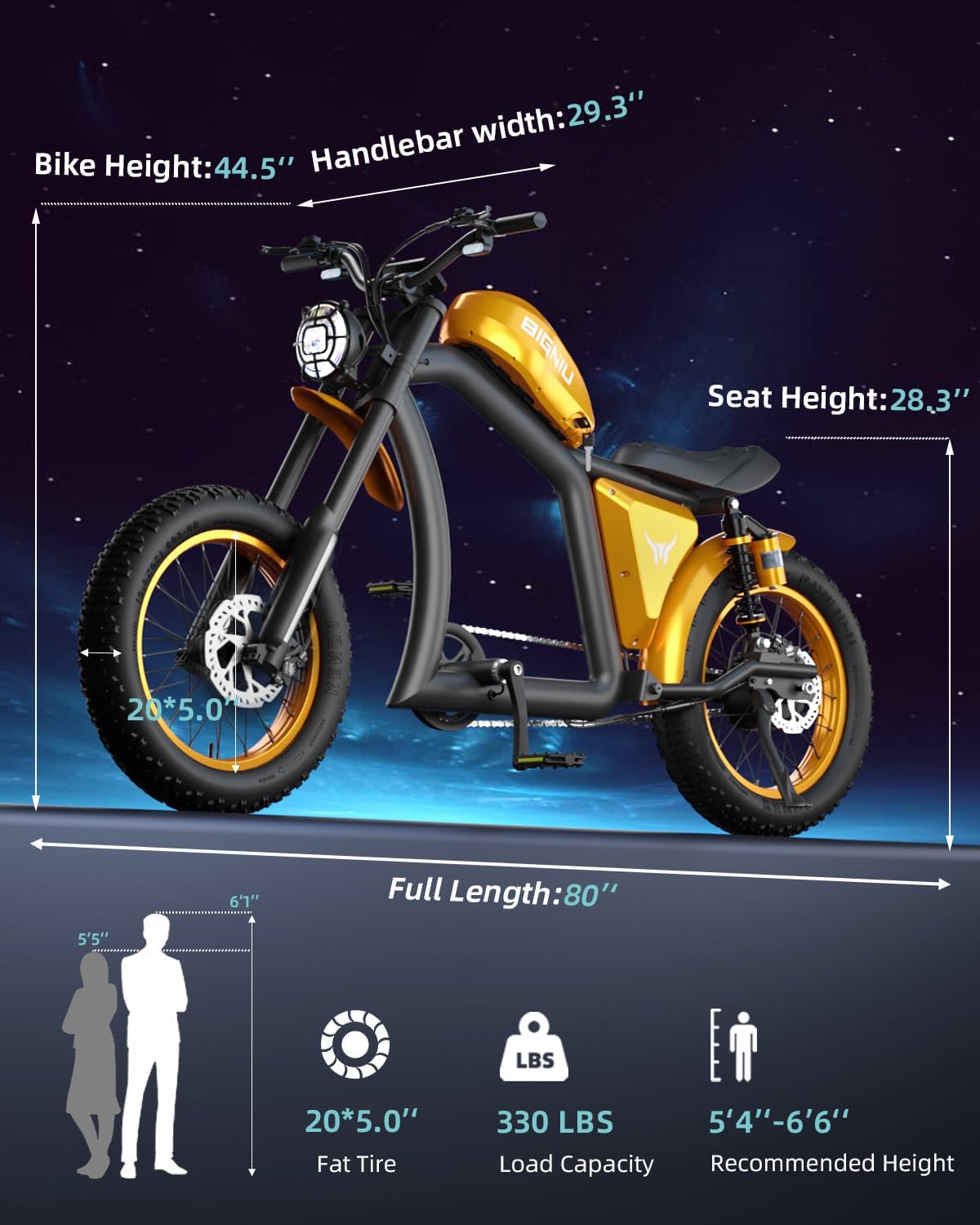 Bicicleta Eléctrica BG-X 1500W, 40 Millas, Doble Suspensión