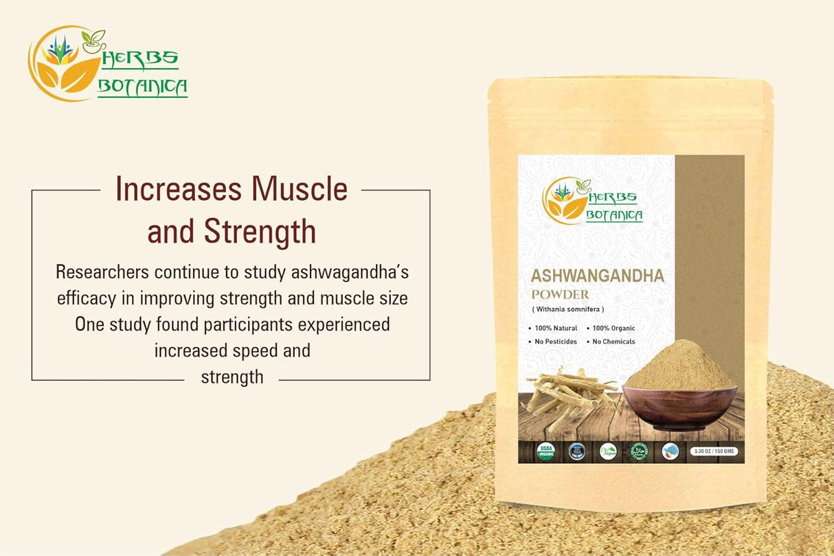 Polvo Orgánico de Raíz de Ashwagandha, Suplemento Ayurvédico