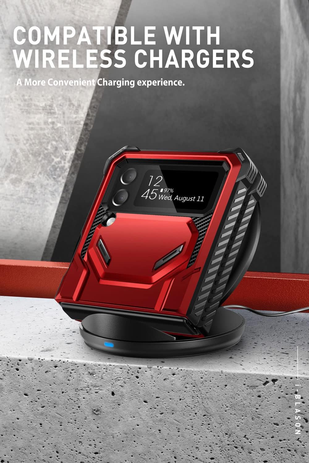 i-Blason Armorbox Series - Funda resistente para Samsung Galaxy Z Flip 4 5G (2022), carcasa resistente de cuerpo completo con reducción de golpes y parachoques (roido)