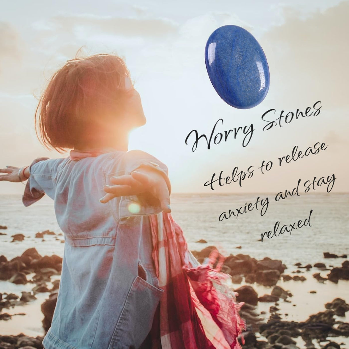 Cristales de aventurina azul de 2.4 in, piedras preciosas