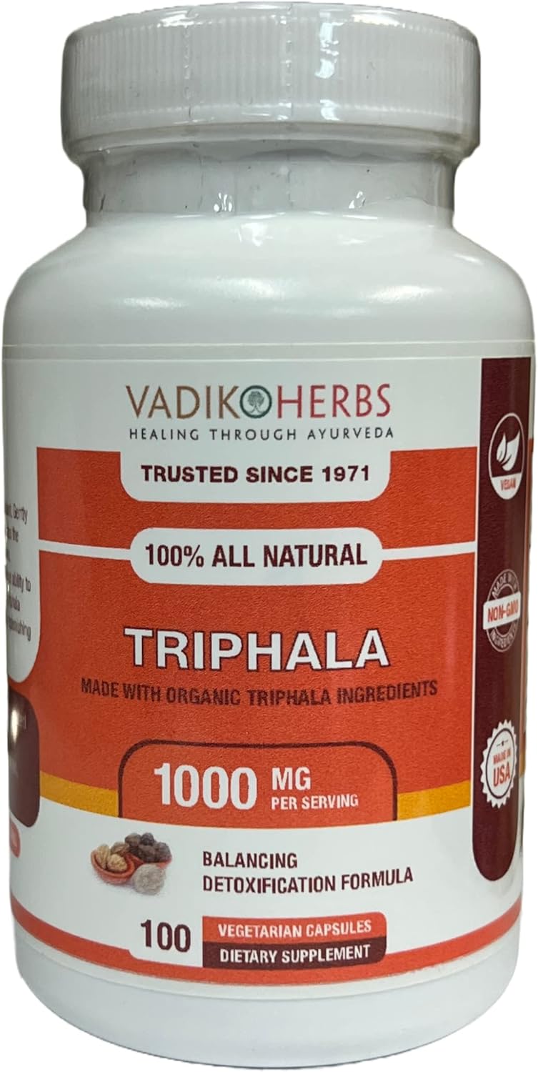 Suplemento Triphala (Trifala) Polvo Orgánico 100 Cápsulas