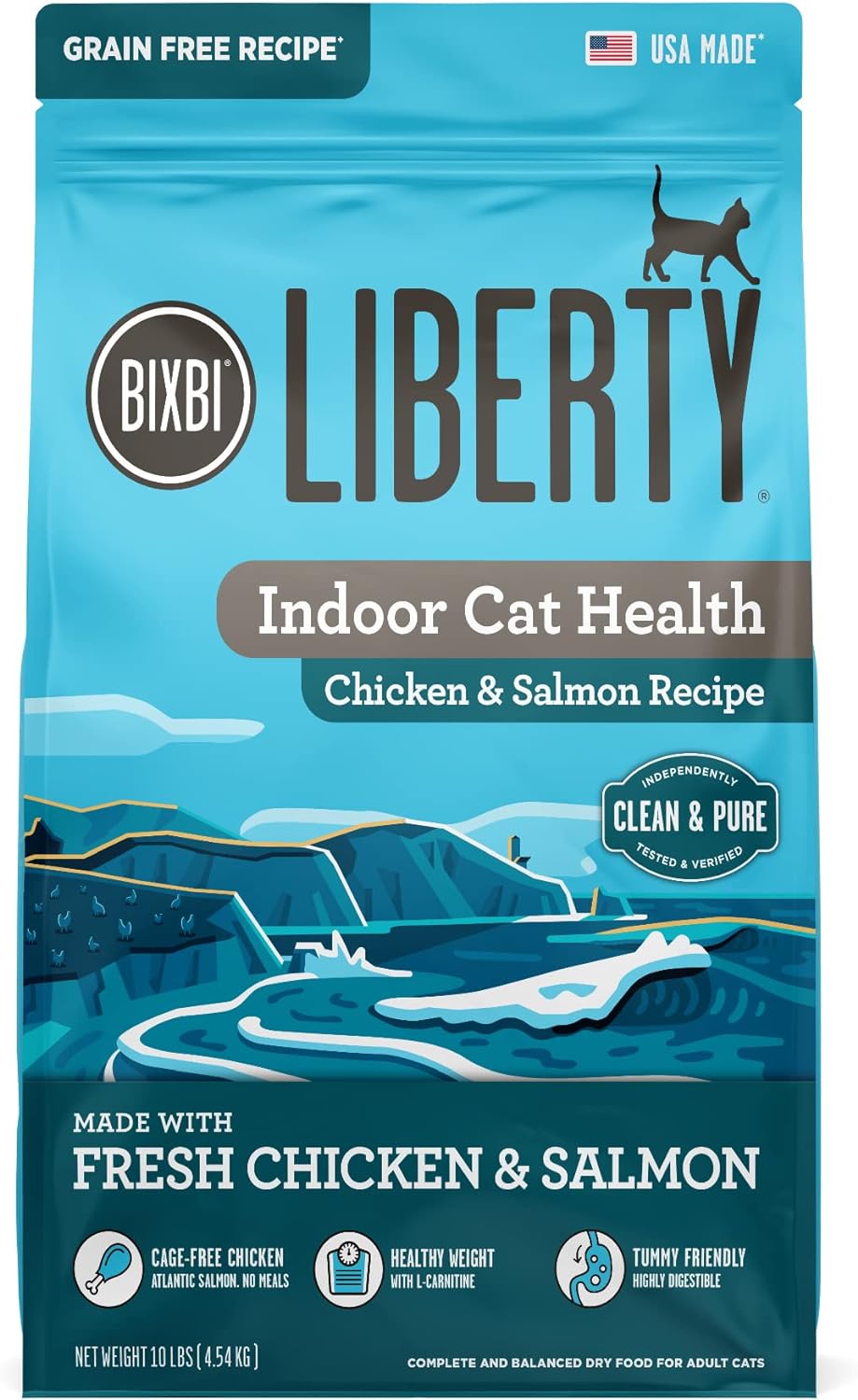 BIXBI Liberty Dry Food Receta de pollo y salmón para gatos de interior, 3 libras