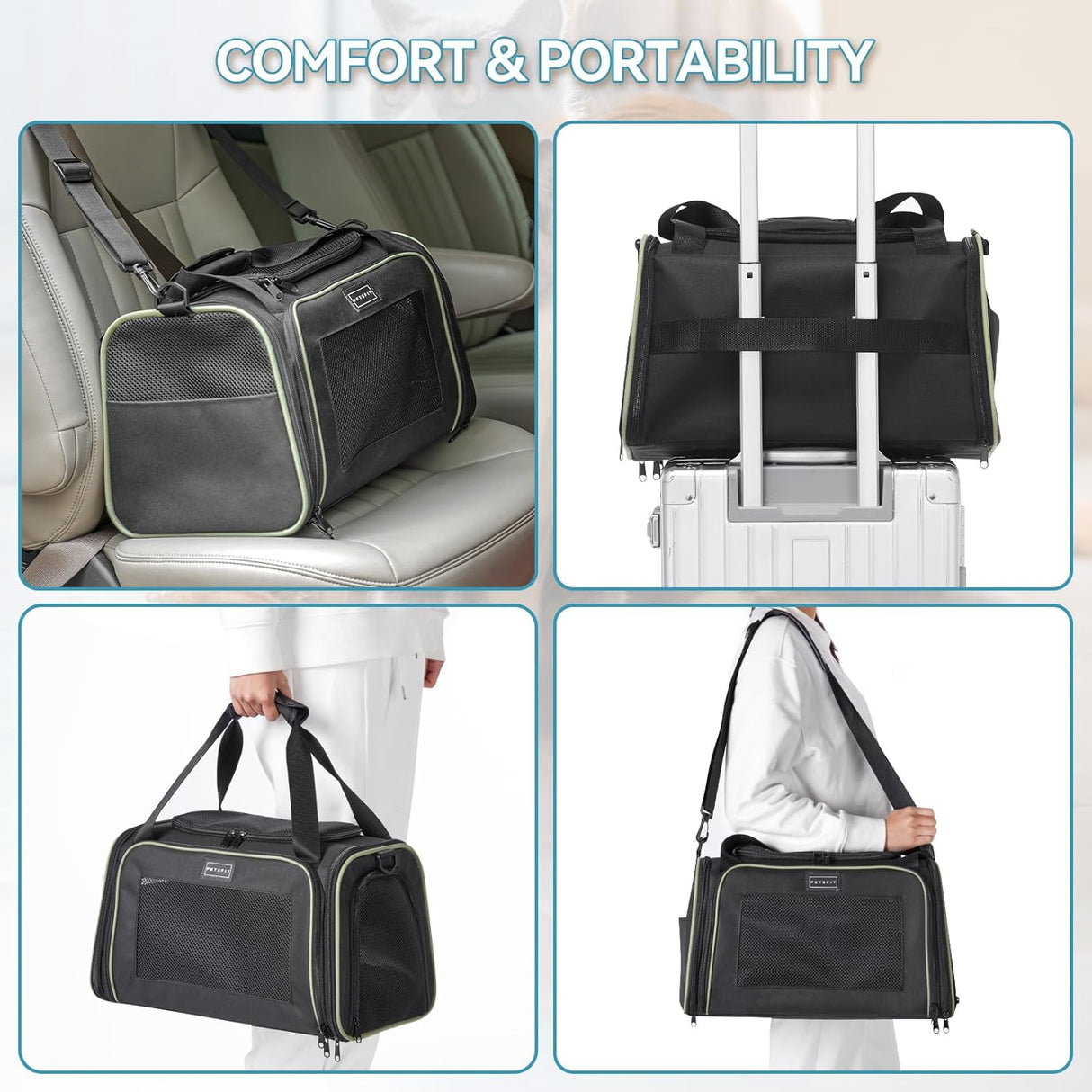 Transportador para perros con alfombrilla extensible Petsfit