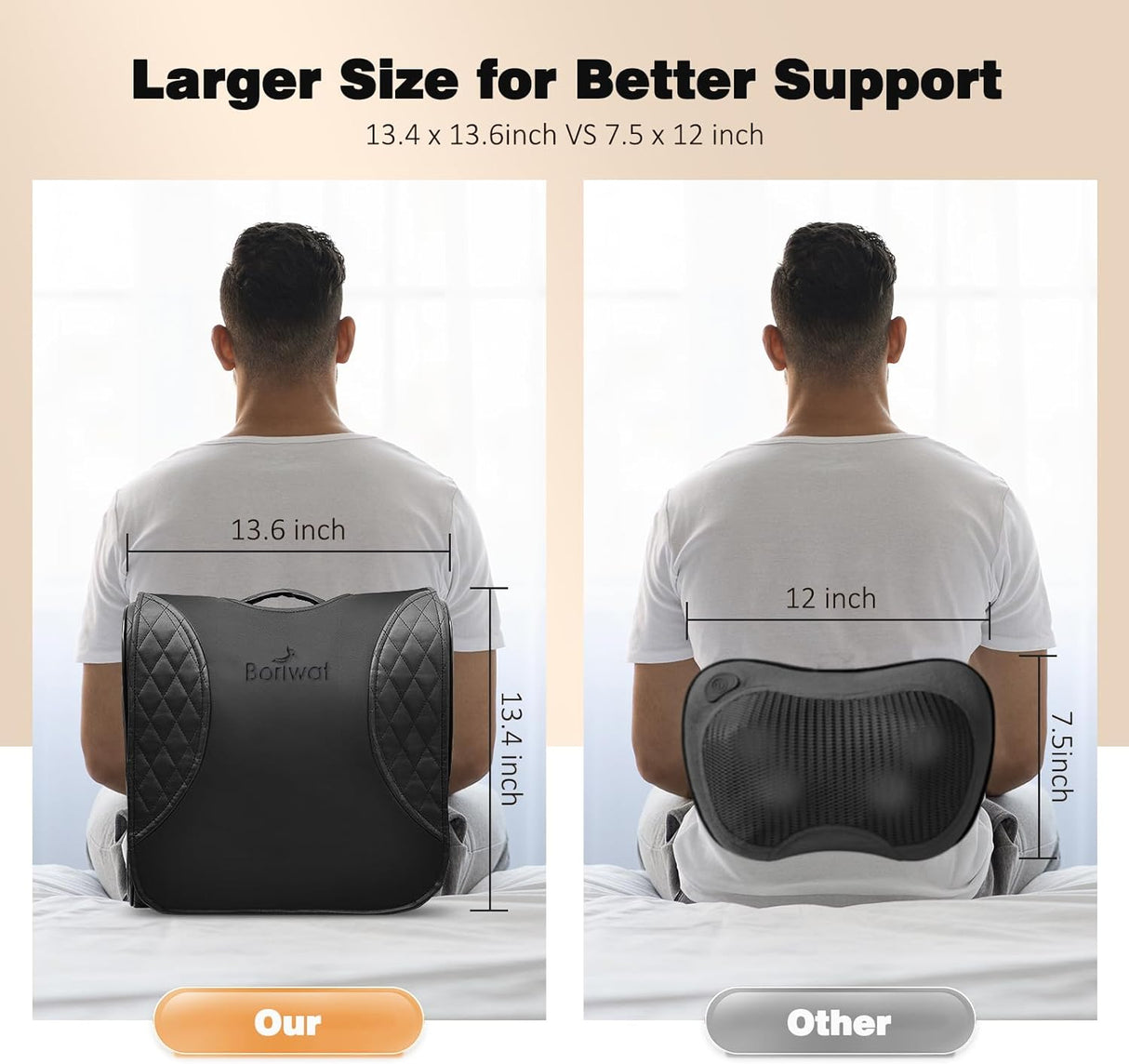 Masajeador de Espalda 2 en 1 con Calor, Alivio de Dolor