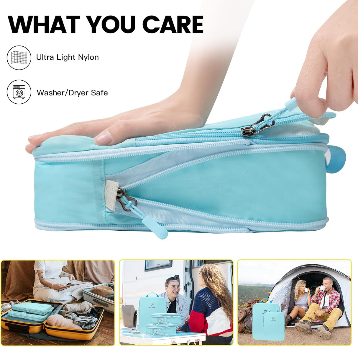 Juego de Cubos Compresores para Viaje, Organizador 7 Piezas