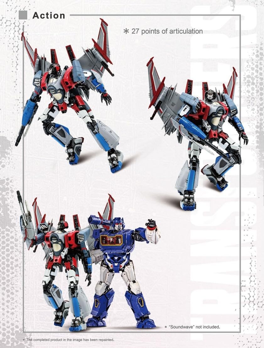 Figurita de Starscream Transformers - Modelo 08121, fácil armado