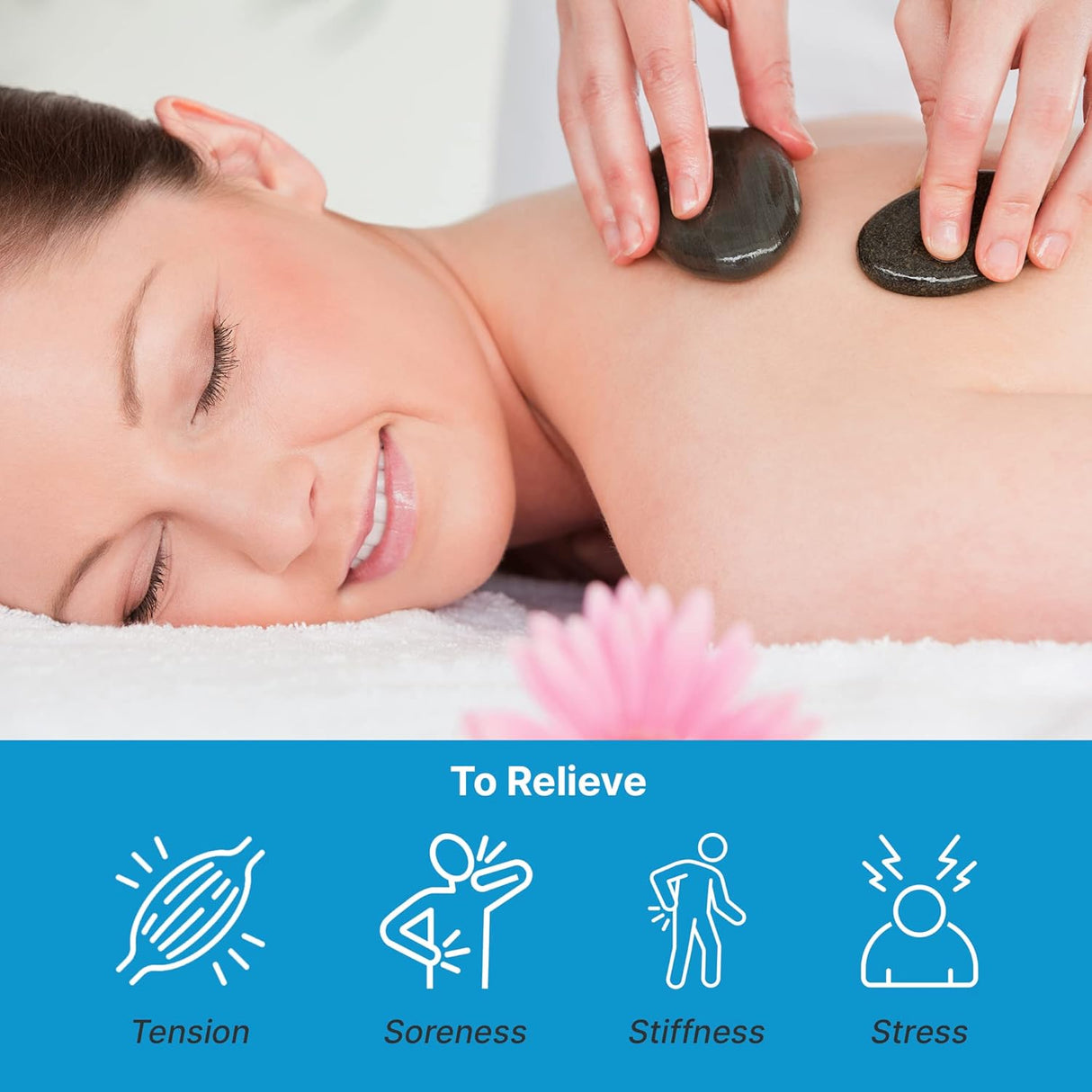 Piedras para Masajes 2 grandes incluye bolsa PSLMSTN01