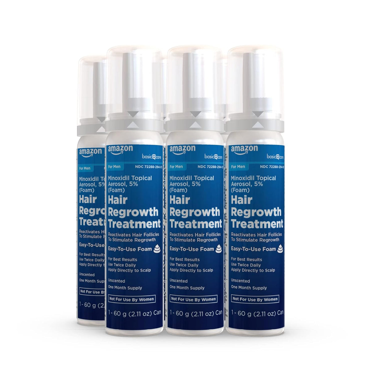 Tratamiento Capilar Minoxidil 5% Foam, Amazon Basic Care, 6 Pck