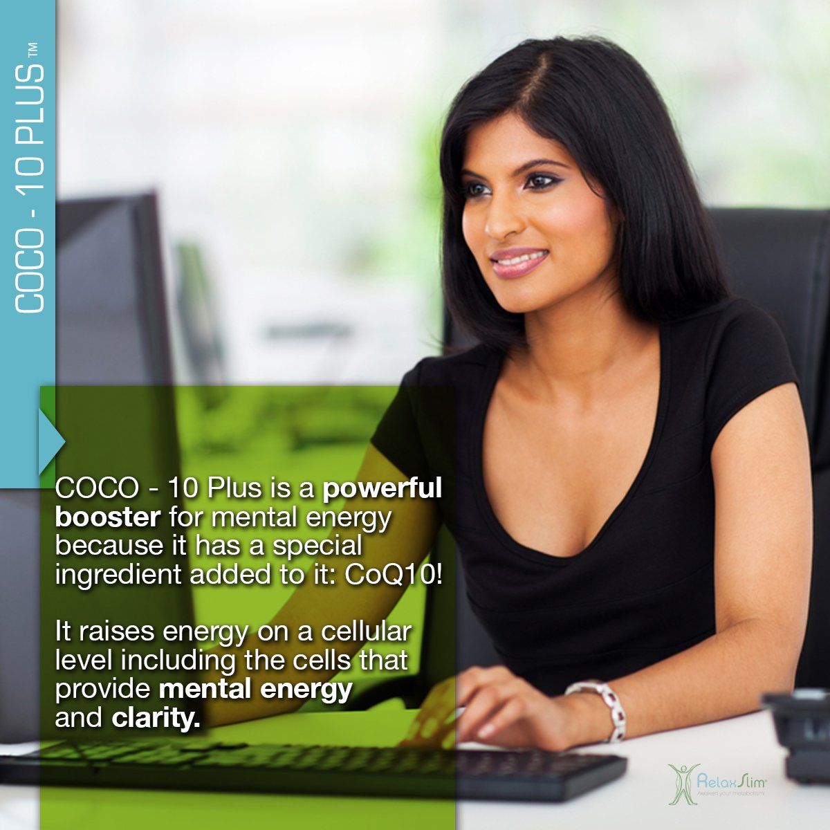 Aceite de coco orgánico `` Super '' RelaxSlim con CoQ10,