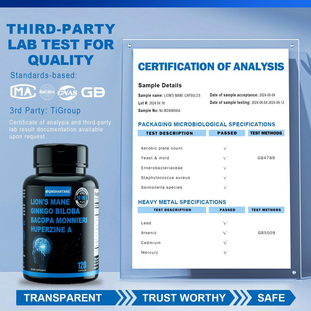 Cápsulas de Melena de León, Suplemento 10 en 1, Vegano