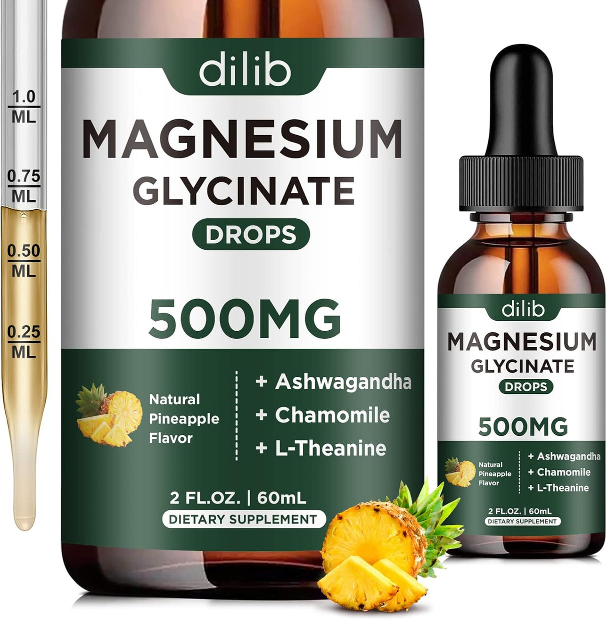 Glicinato de magnesio 500 mg Calma y alivio del estrés