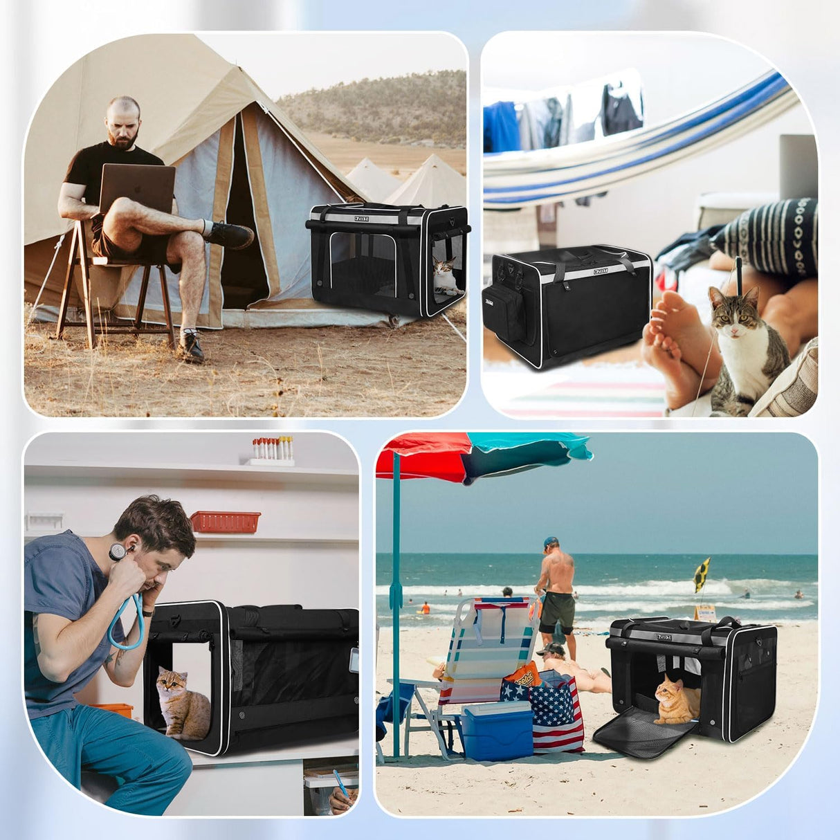 Transportadora Extra Grande para Gatos Petskd, 5 Ventanas, 55LBS