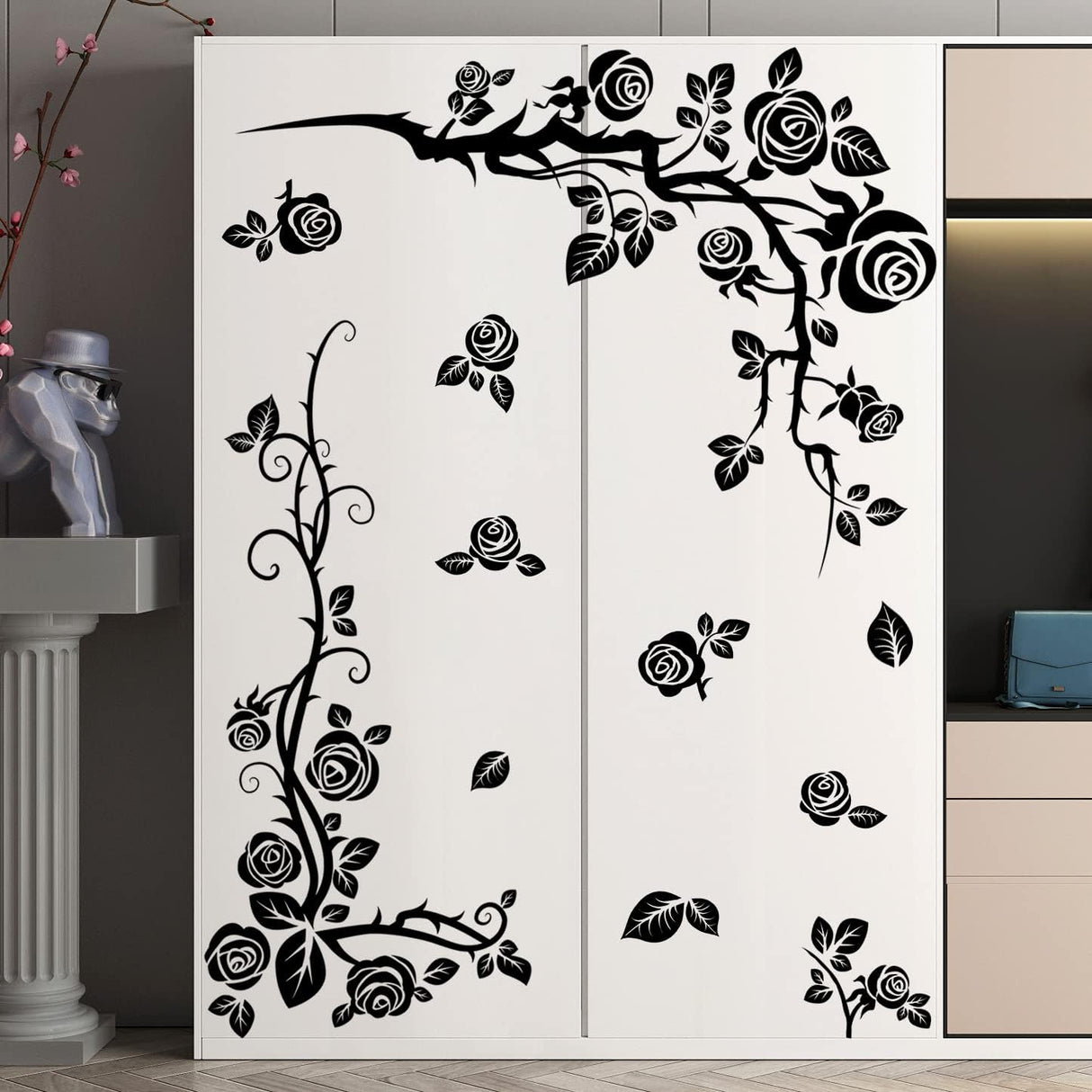 Vinilos 3D Flores Pared Amaonm, Decoración Removible para Hogar