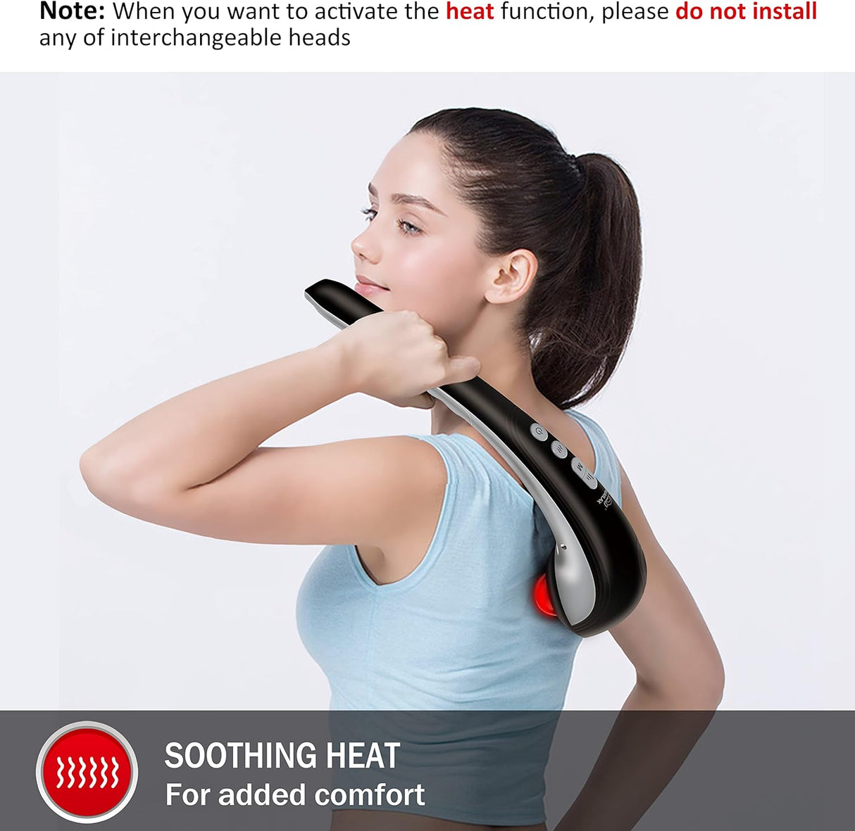 Masajeador de mano Snailax - Percusiones, Calor, Recargable