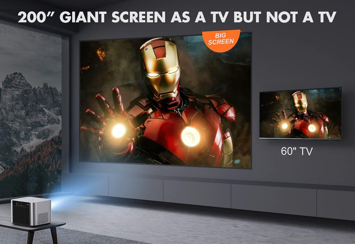 Proyector FHD 1080P, Soporta 4K, 800ANSI, WiFi 5G, Bluetooth