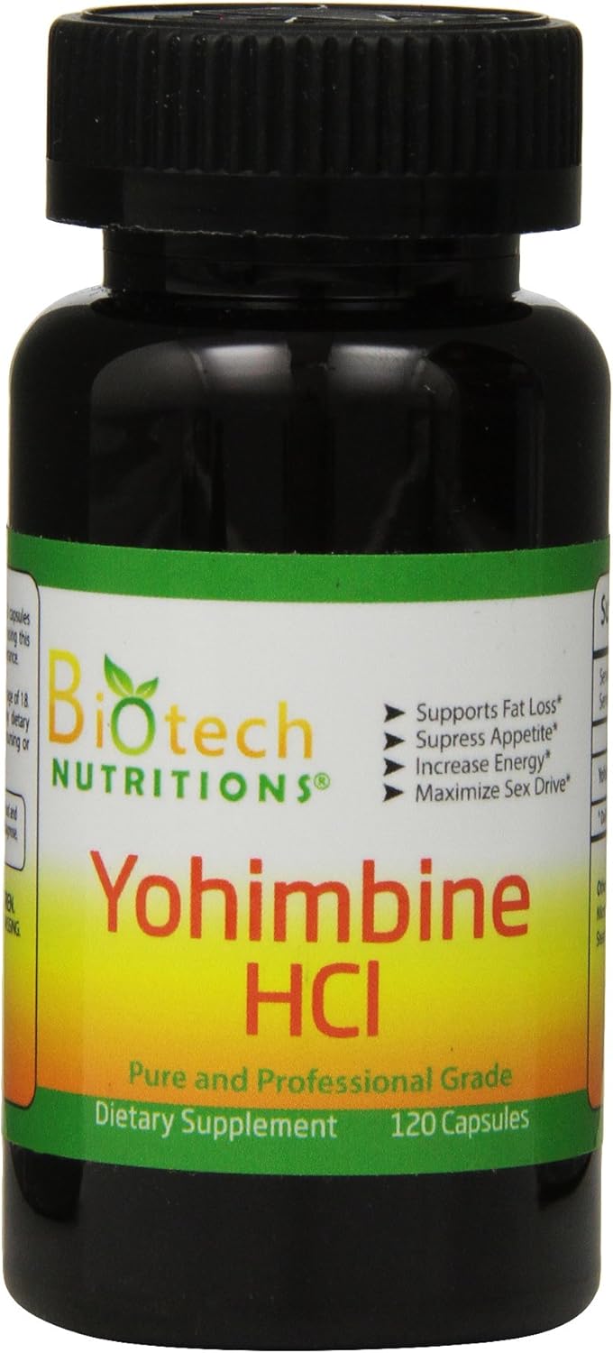 Suplementos Biotech yohimbine HCl dietético 120 unidades