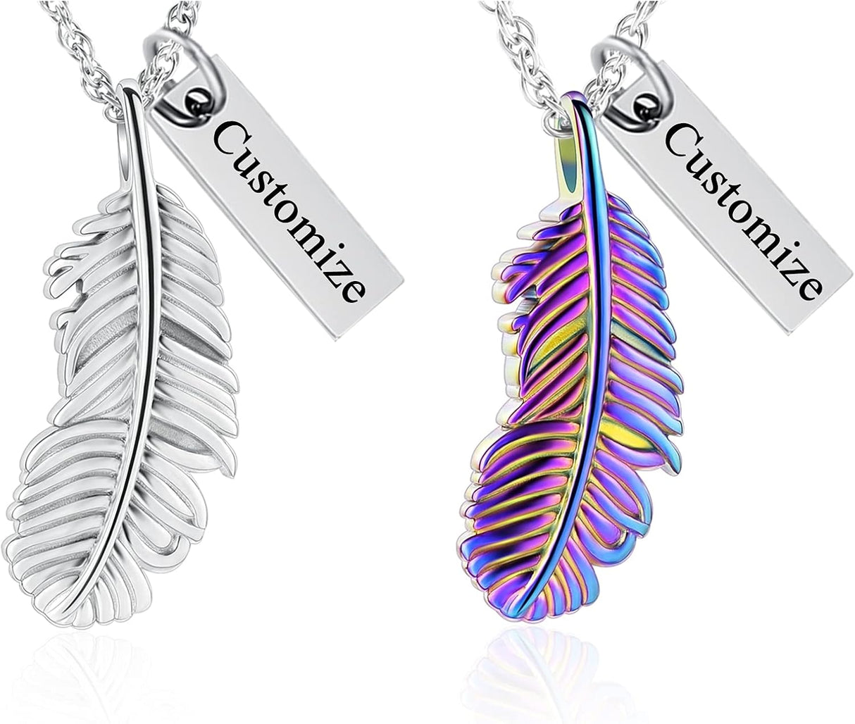 Collar de urna de ala de plumas para cenizas de recuerdo