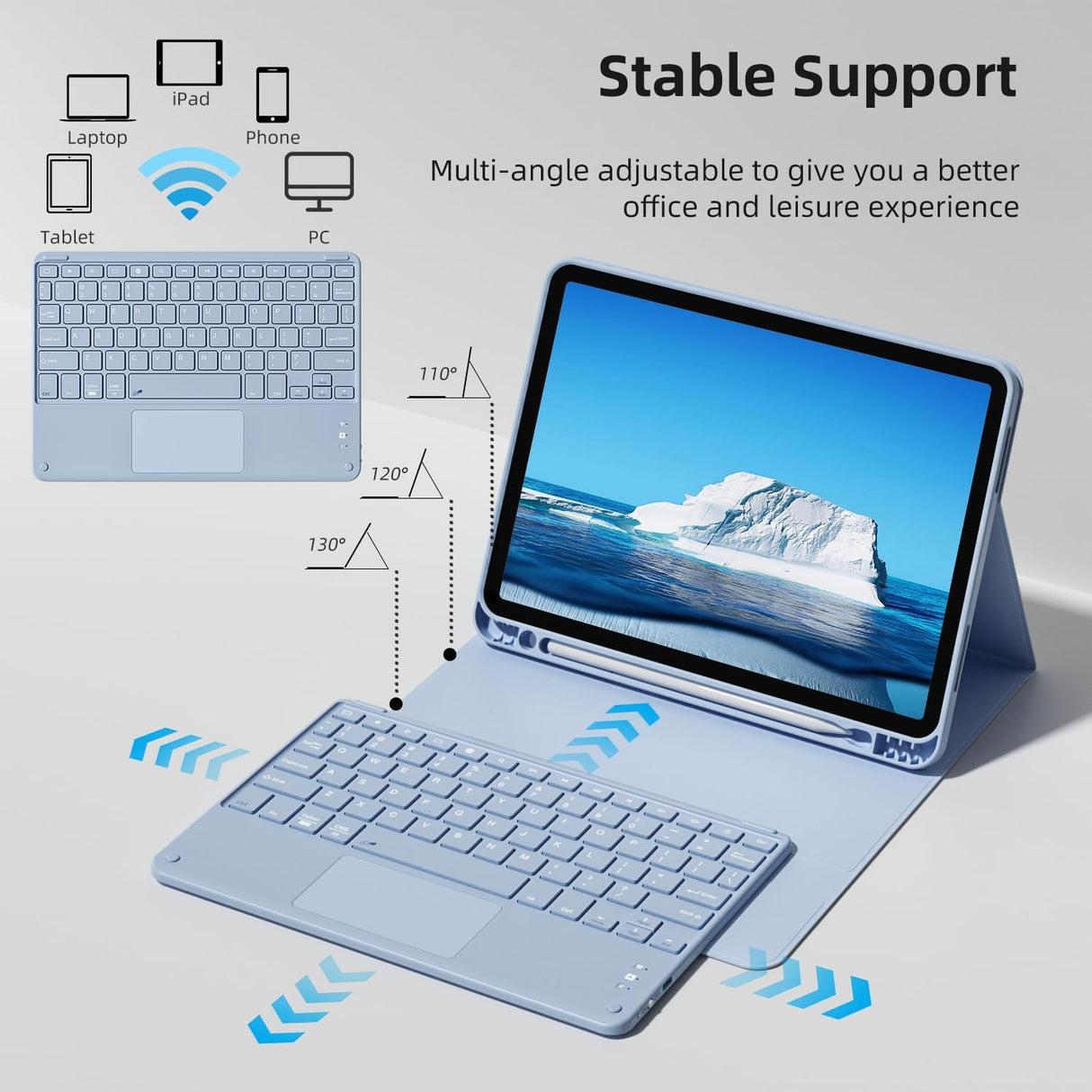 Funda teclado con touchpad para iPad Air 11 - Bluetooth, 6ta Gen