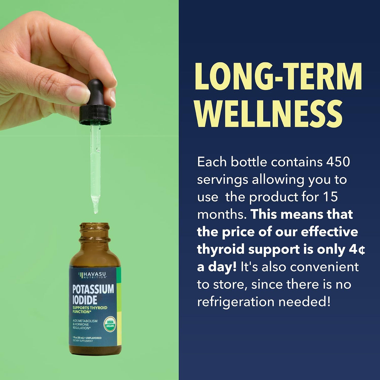 Gotas de Yoduro de Potasio Suplemento Vegano de Yodo 1 Año