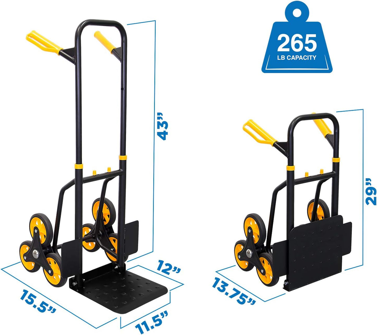 Carretilla Escaladora Mount-It! 330 lb Capacidad, Plegable