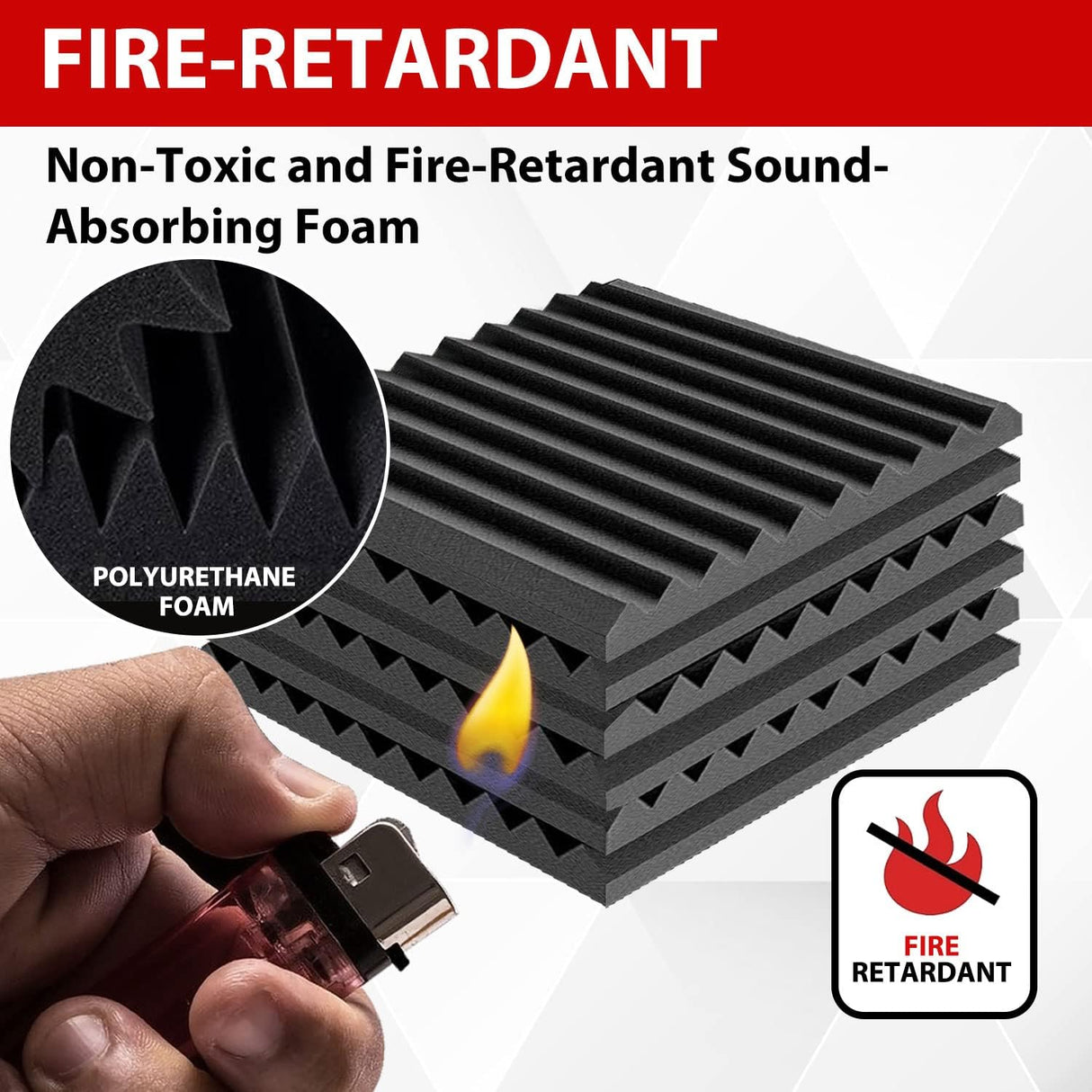 Paneles Acústicos FONESO, Espuma Absorbente, 1x12x12, 12Pack