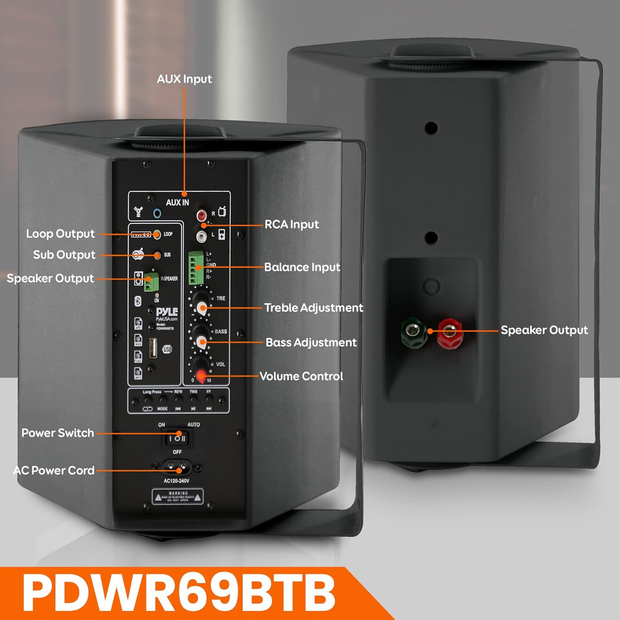 Parlantes inalámbricos BT de 6.5 100 W  PDWR69BTB
