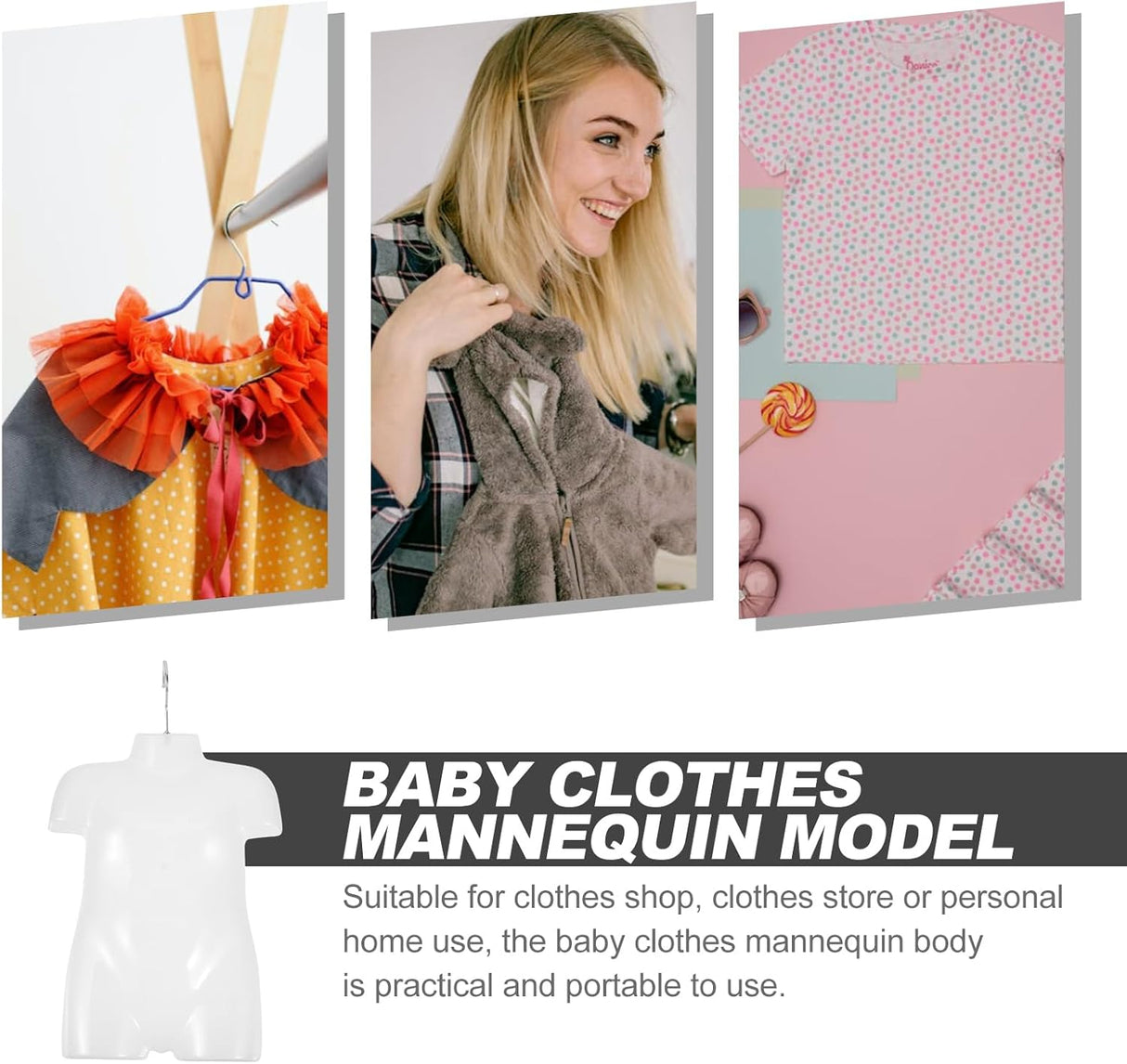 Maniquí Infantil OSALADI 3pcs, Formas de Ropa para Niños