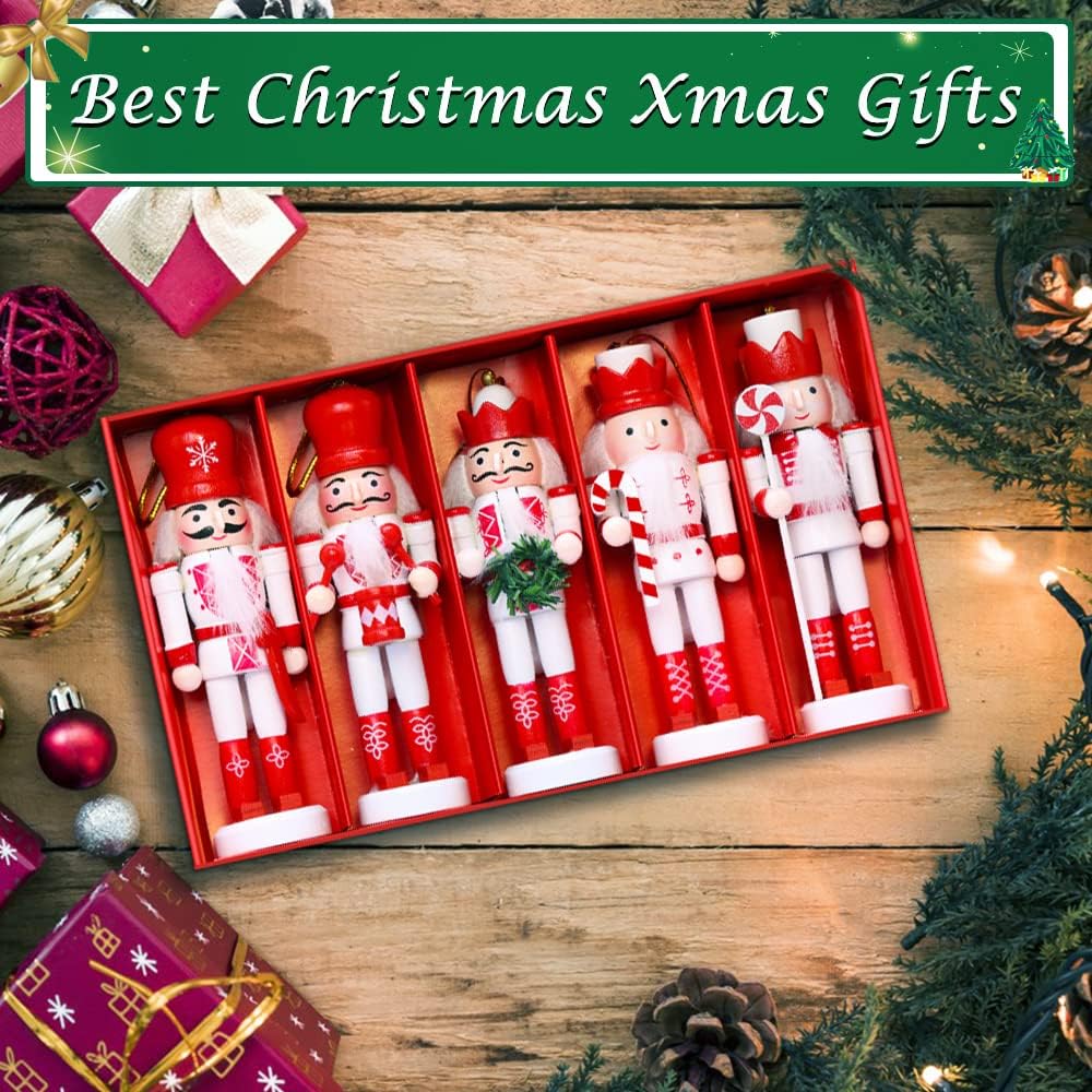 Conjunto de 5 Adornos de Cascanueces Jolik, Decoración Navideña