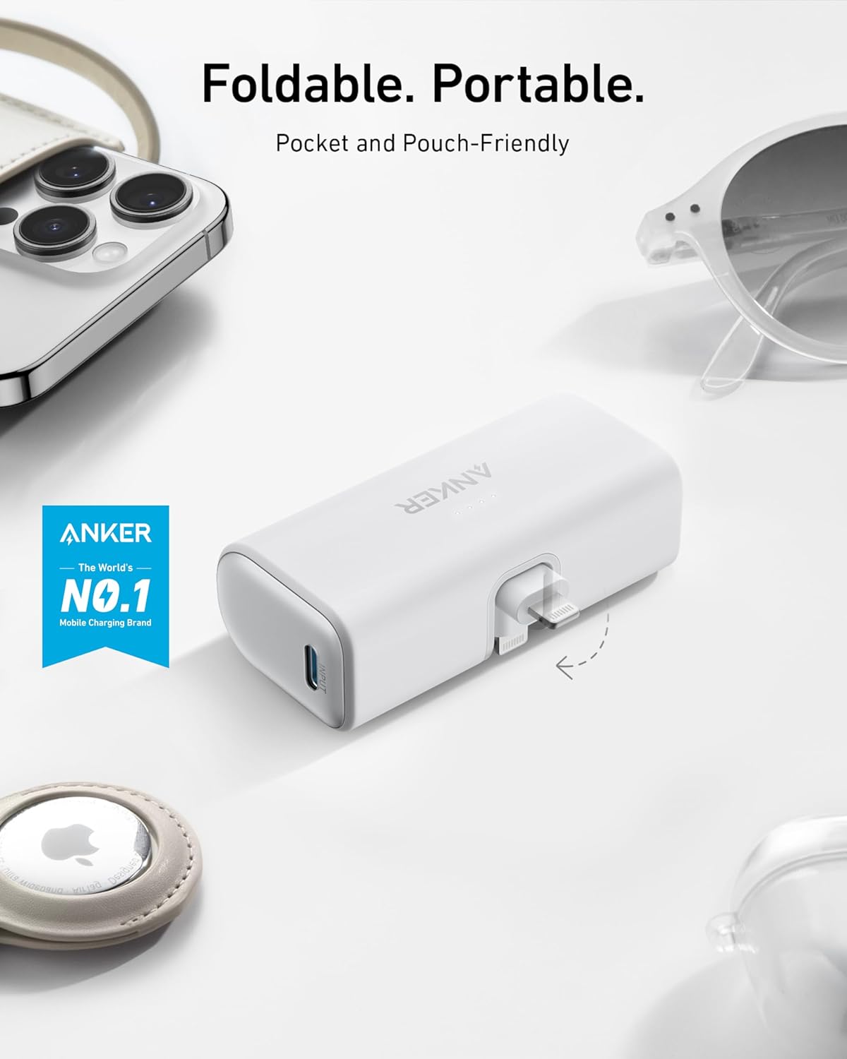 Cargador portátil nano batería externa de 5.000 mAh blanco