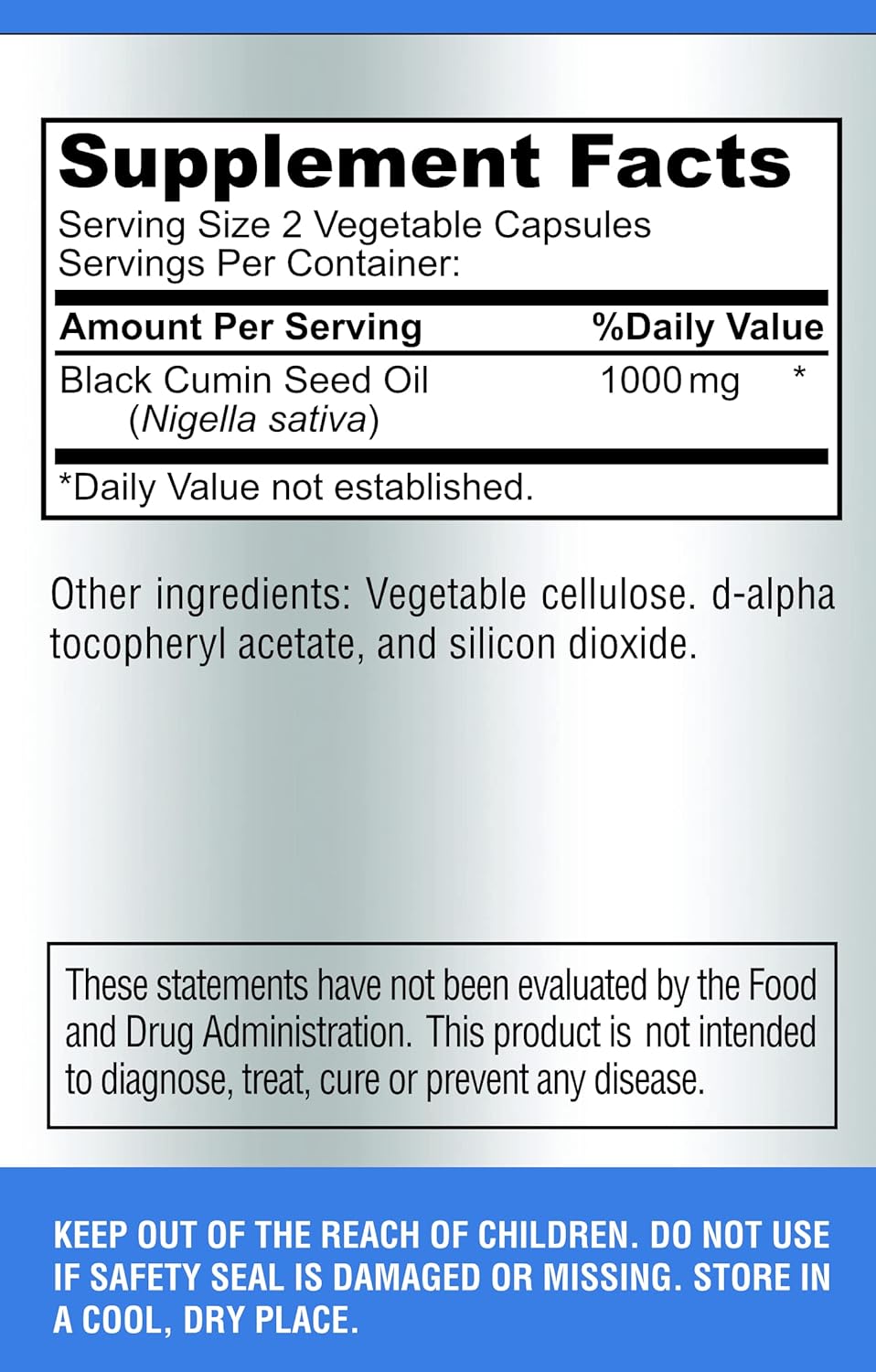 Aceite de Semilla Negra Frío - 120 Cápsulas, Salud y Piel