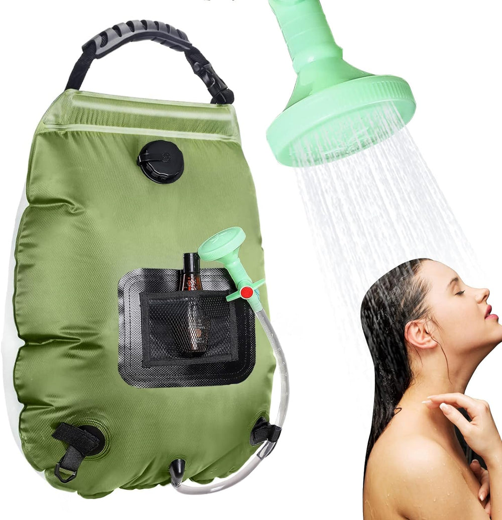 Bolsa de ducha portátil solar, 5 galones/20L