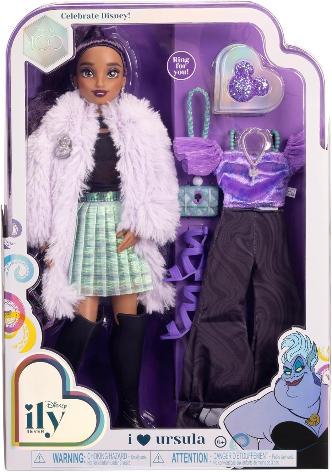 Muñeca Ursula Disney ily 4EVER, 11.5”, 13 articulaciones, 2 outfits