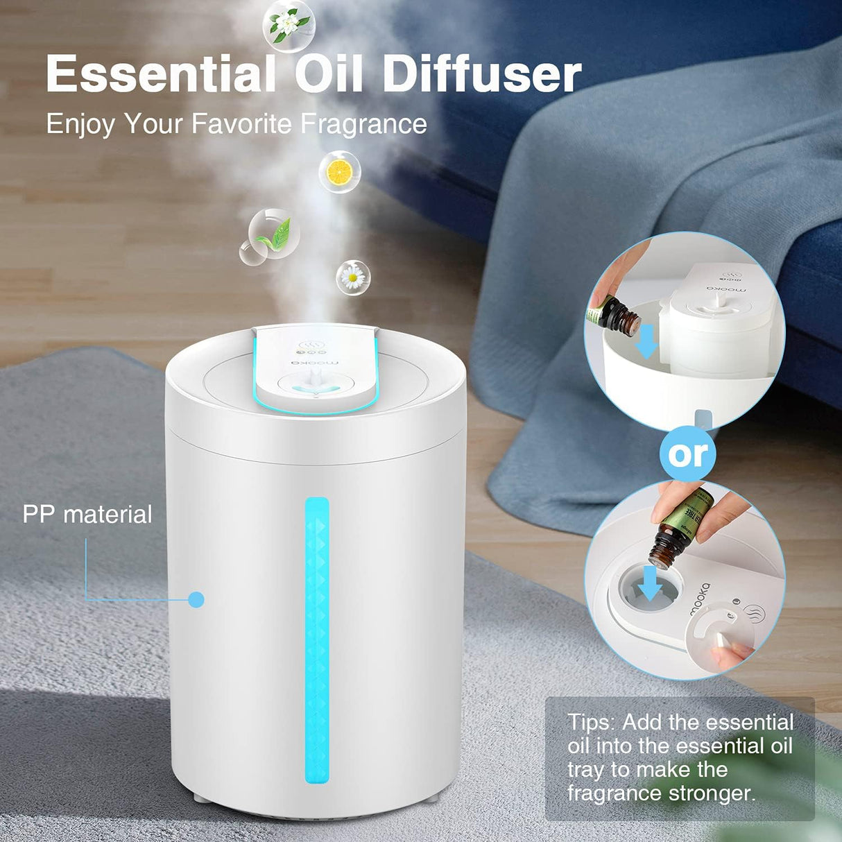 Humidificador ultrasónico de niebla fría 2 en 1 4L